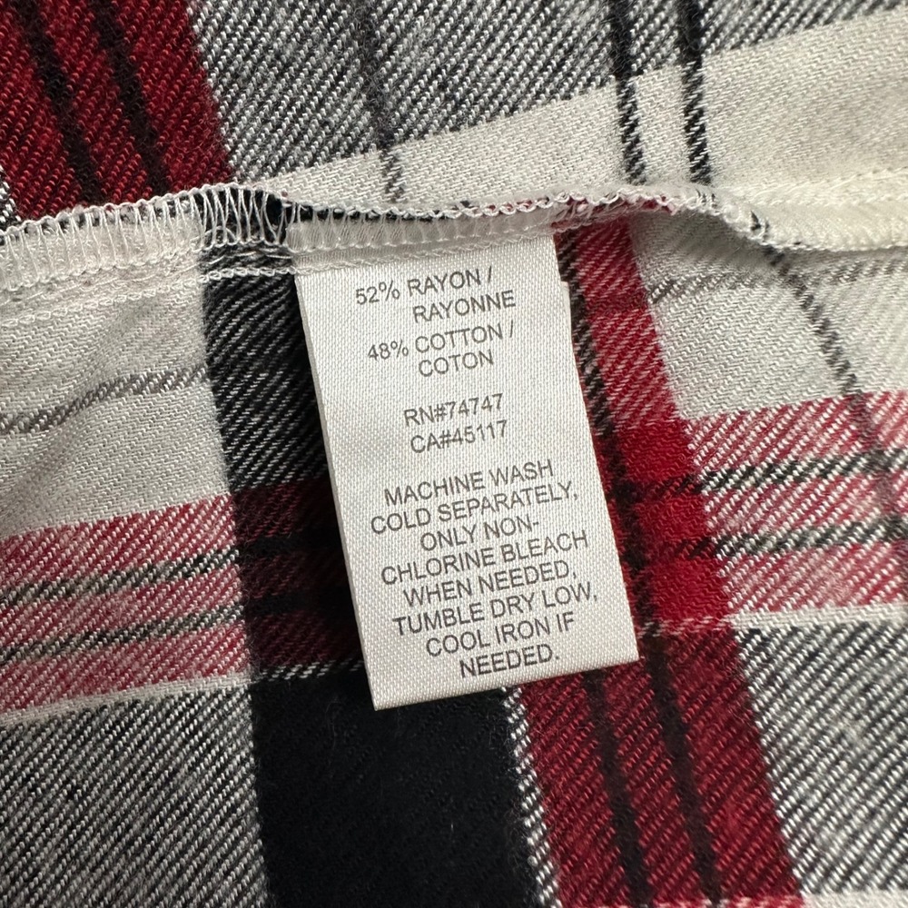 Natural Reflections Women's Red Black White Plaid Button Down Shirt M - Picture 5 of 8
